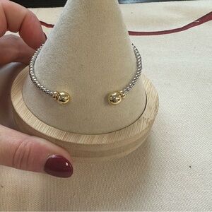 enewton classic sterling mixed metal 3mm bead cuff- gold *NEW/NEVER WORN*